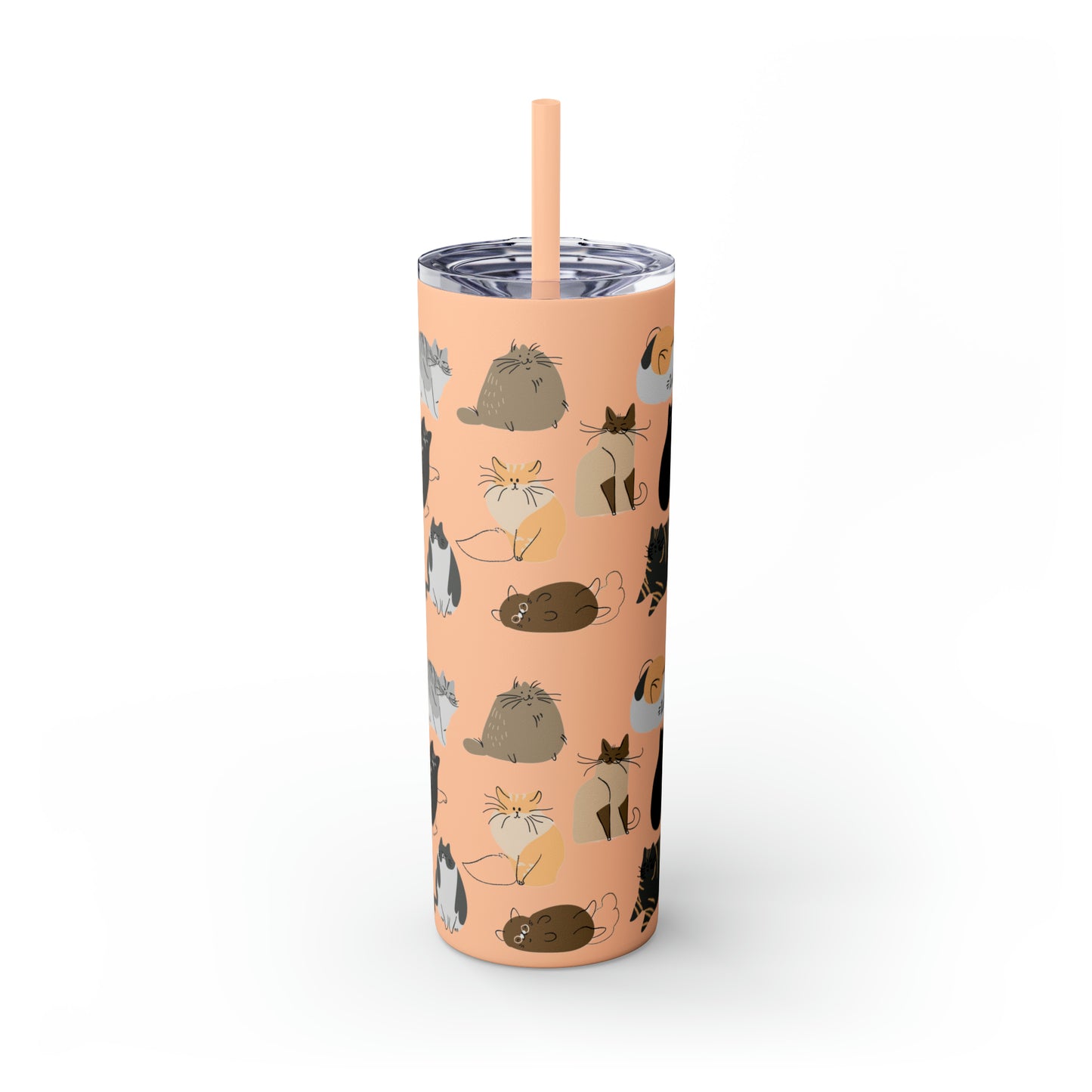 Cat Collection Maars Skinny Tumbler with Straw, 20oz