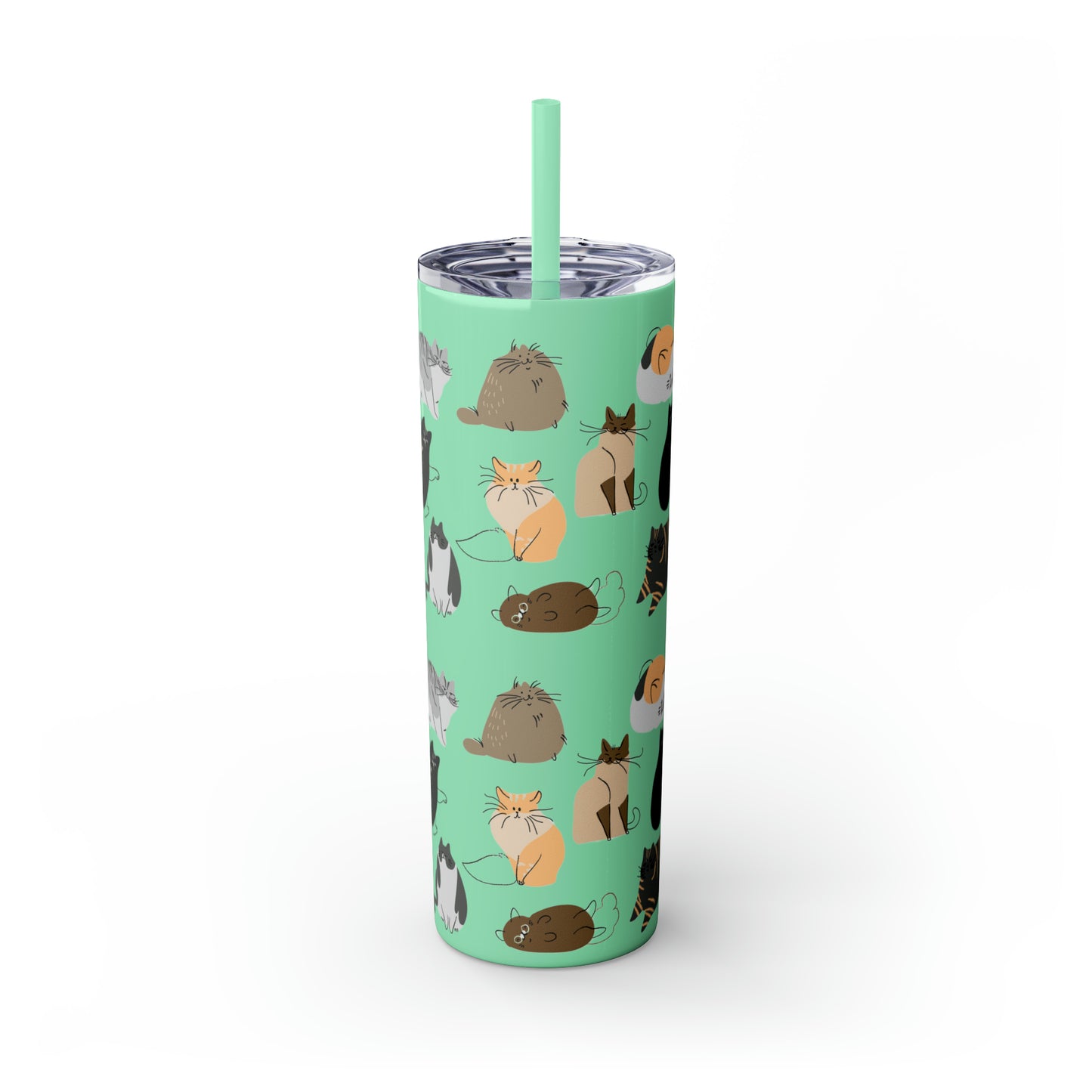 Cat Collection Maars Skinny Tumbler with Straw, 20oz