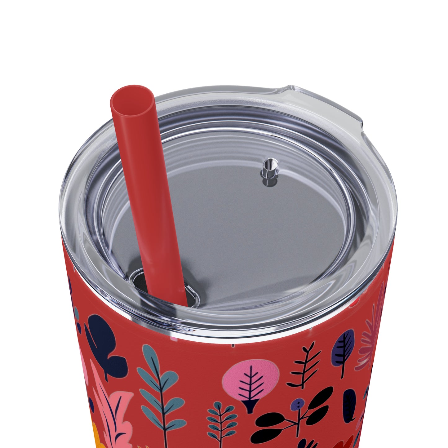 Flowers Maars Skinny Tumbler with Straw, 20oz