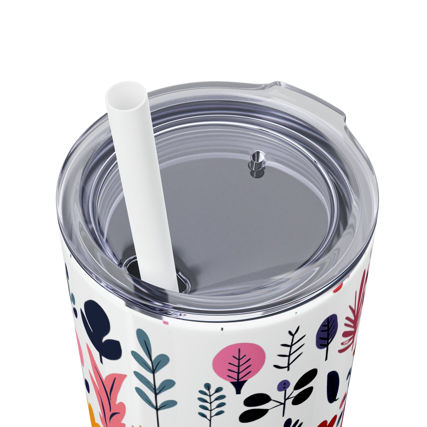 Flowers Maars Skinny Tumbler with Straw, 20oz