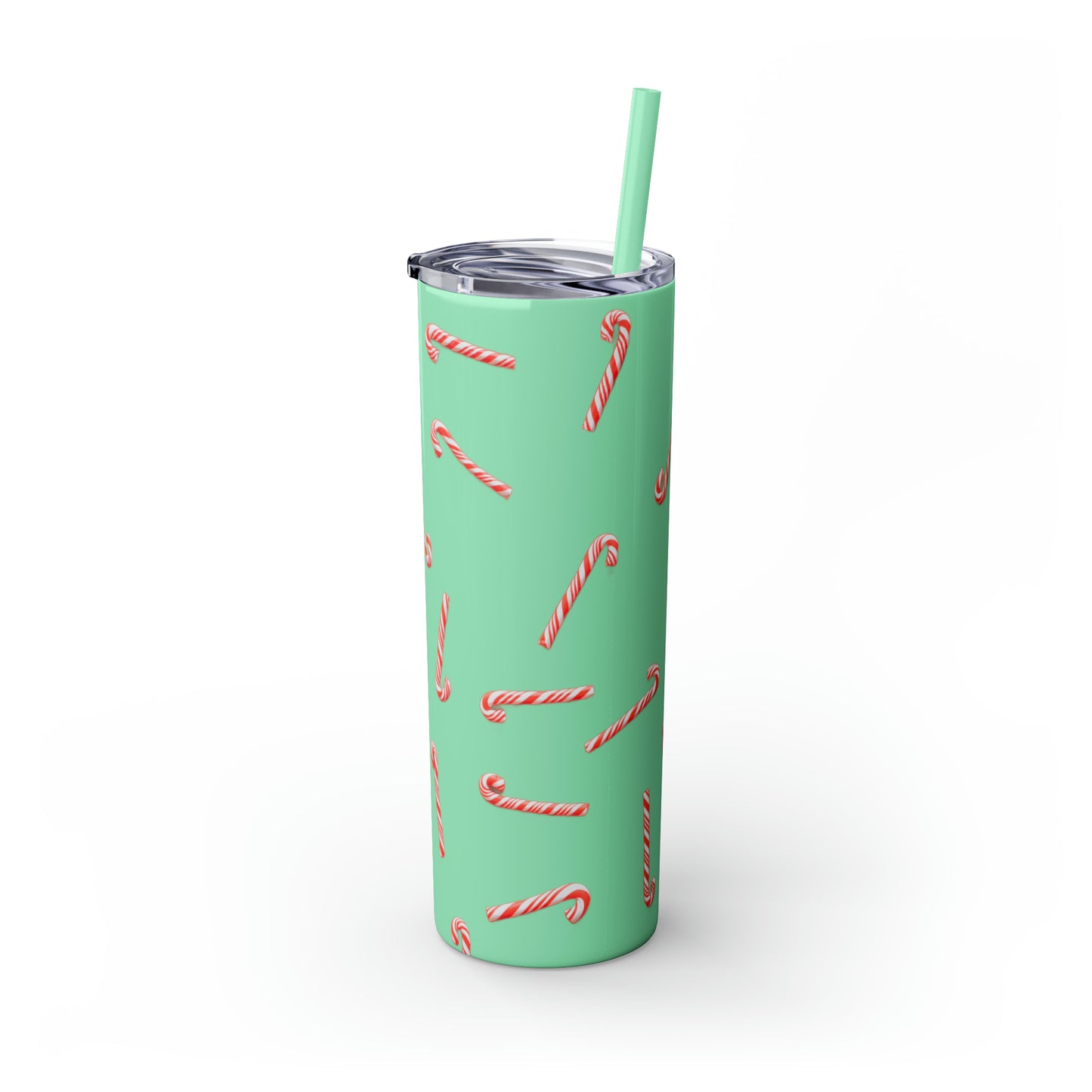 Candy Cane Maars Skinny Tumbler with Straw, 20oz