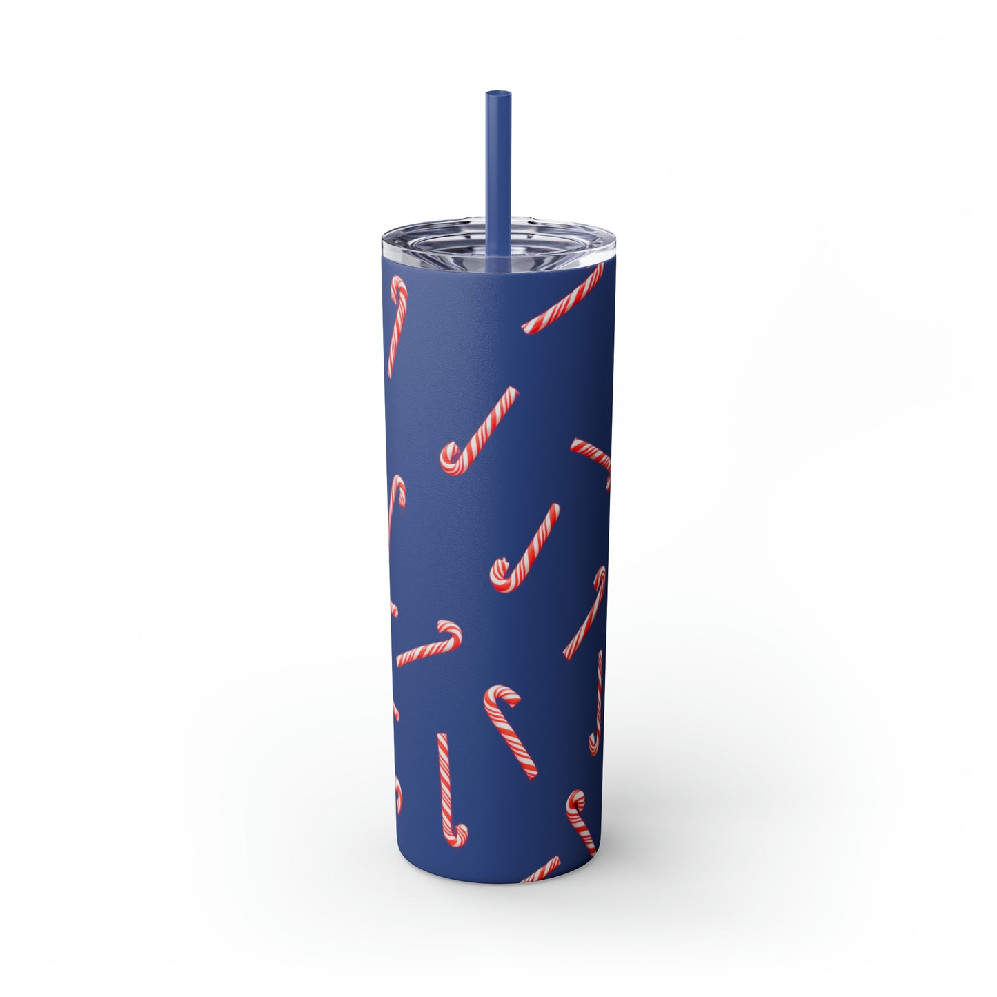 Candy Cane Maars Skinny Tumbler with Straw, 20oz