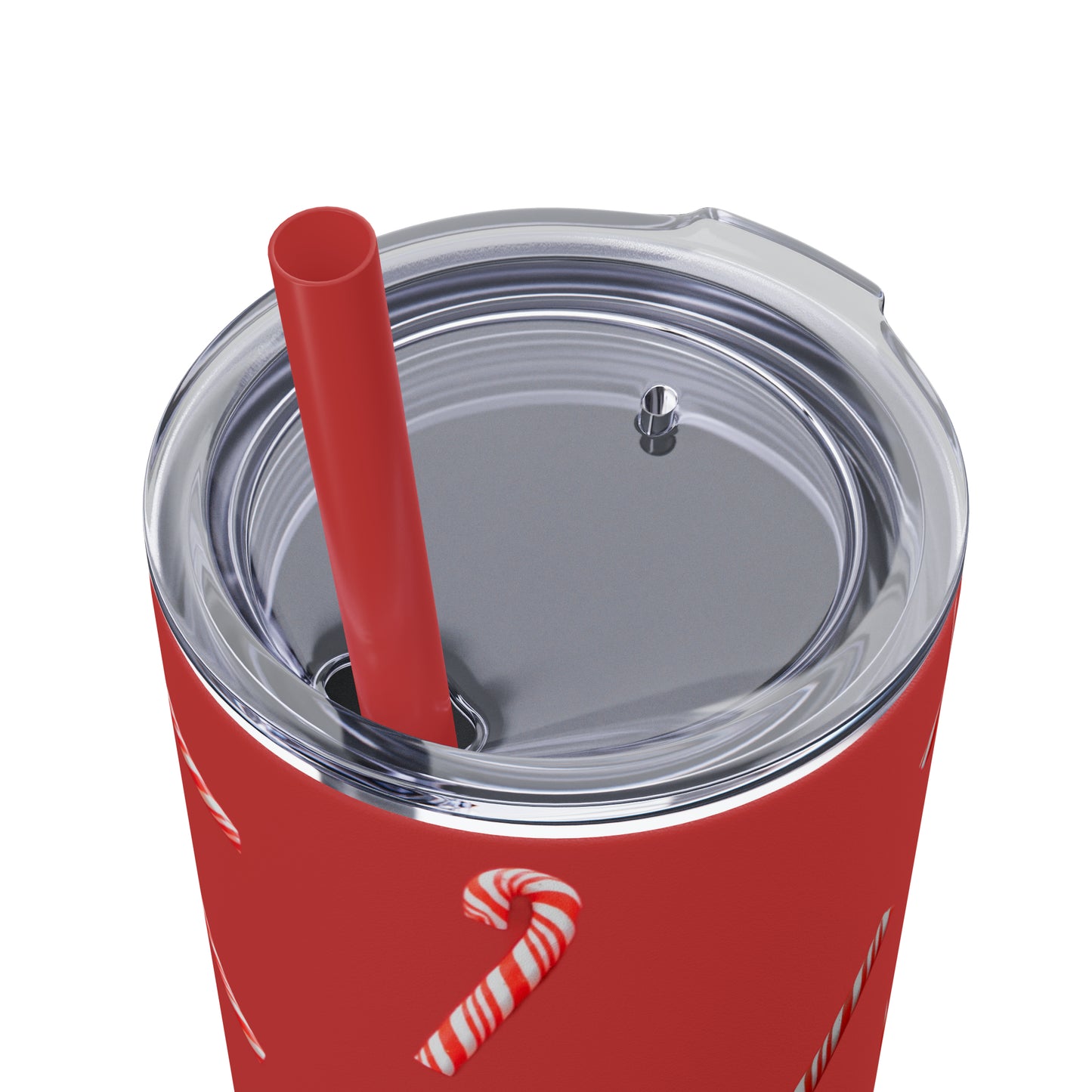 Candy Cane Maars Skinny Tumbler with Straw, 20oz