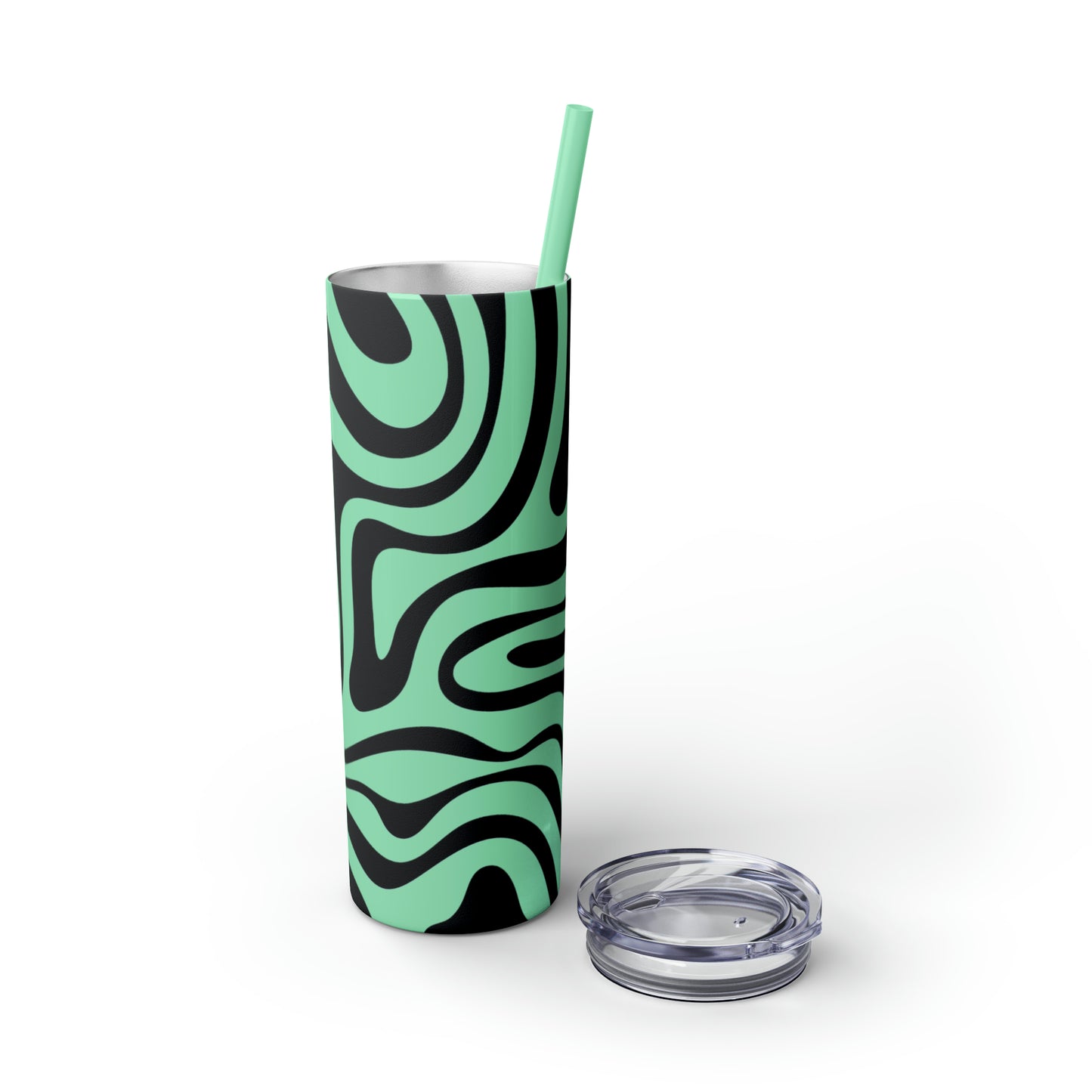 Wavy Maars Skinny Tumbler with Straw, 20oz