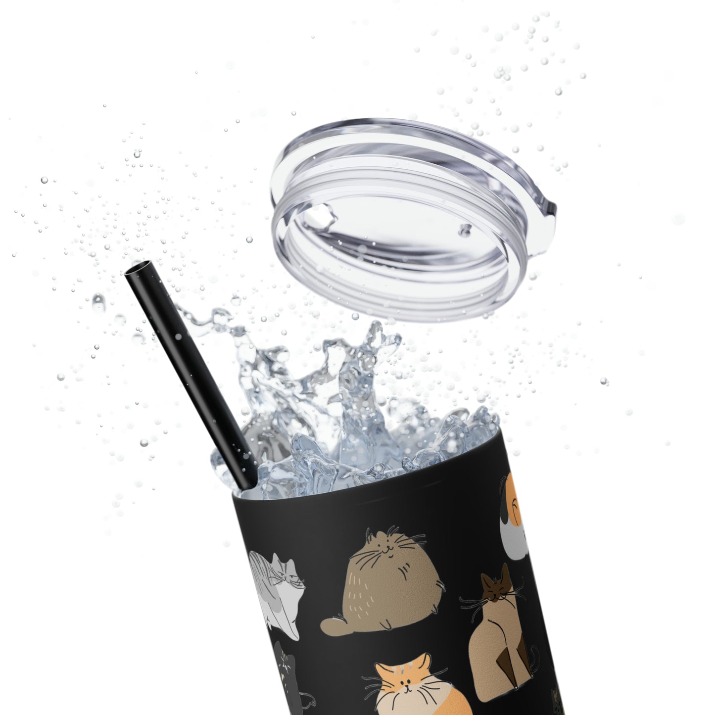 Cat Collection Maars Skinny Tumbler with Straw, 20oz