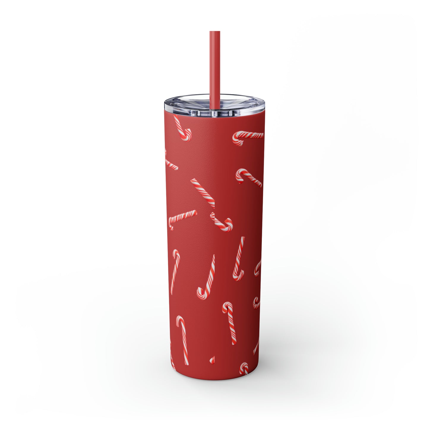 Candy Cane Maars Skinny Tumbler with Straw, 20oz