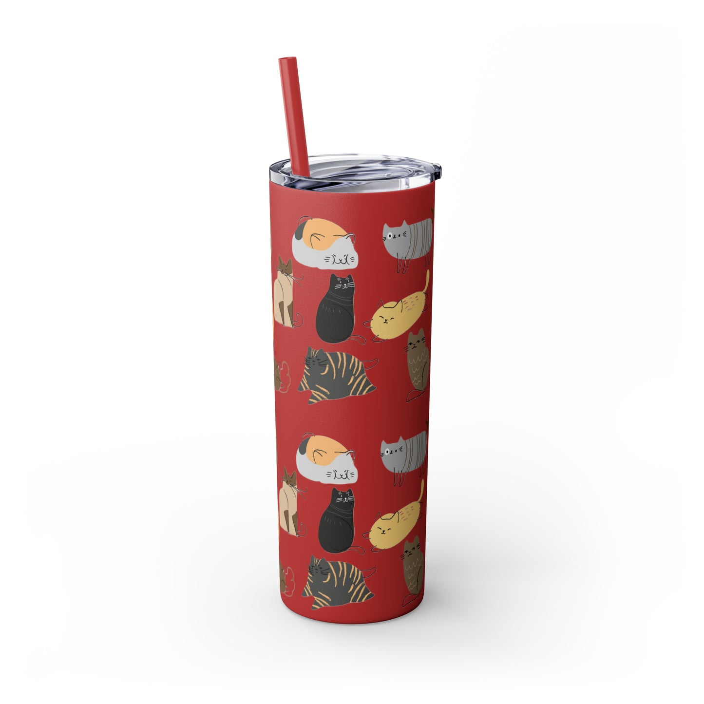 Cat Collection Maars Skinny Tumbler with Straw, 20oz