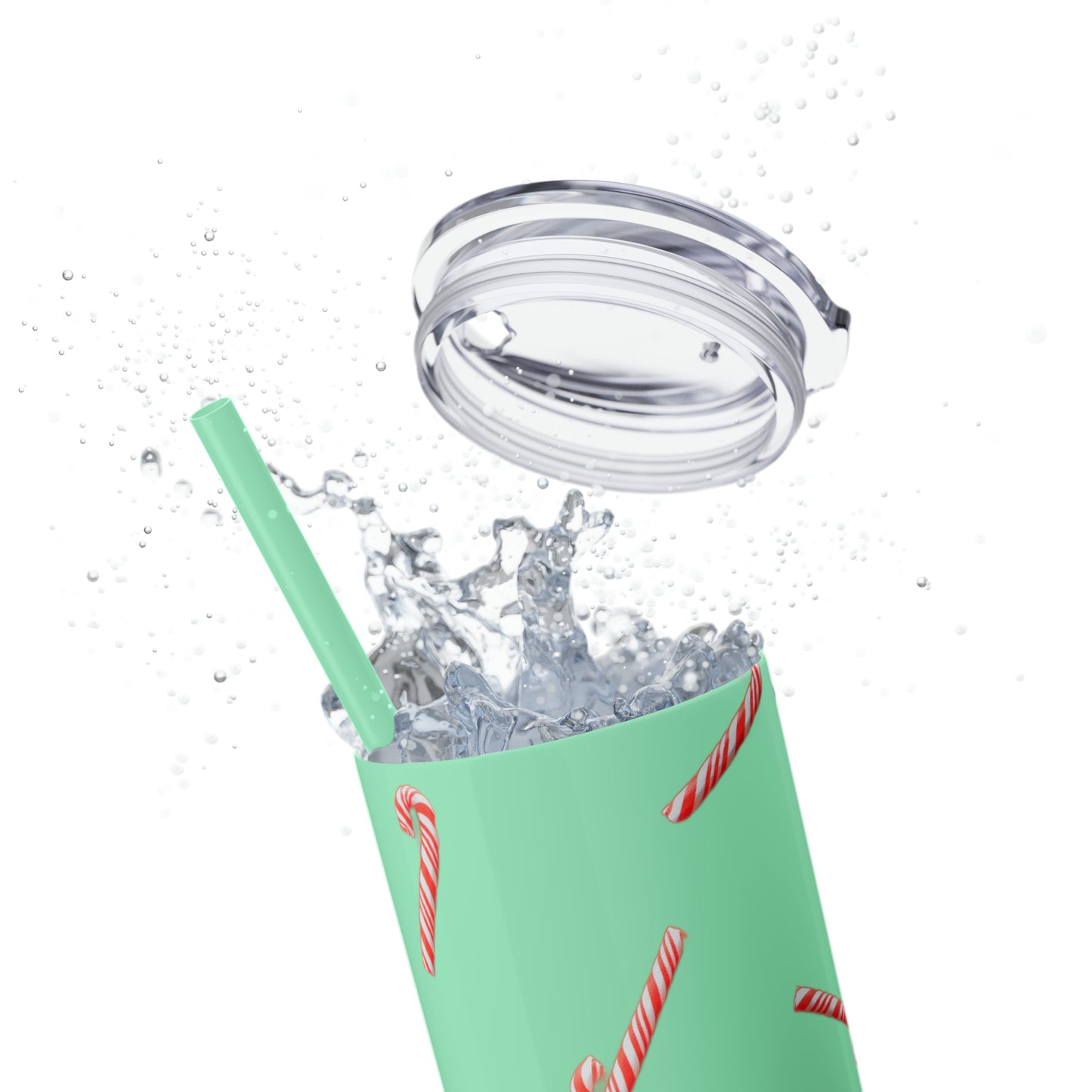 Candy Cane Maars Skinny Tumbler with Straw, 20oz