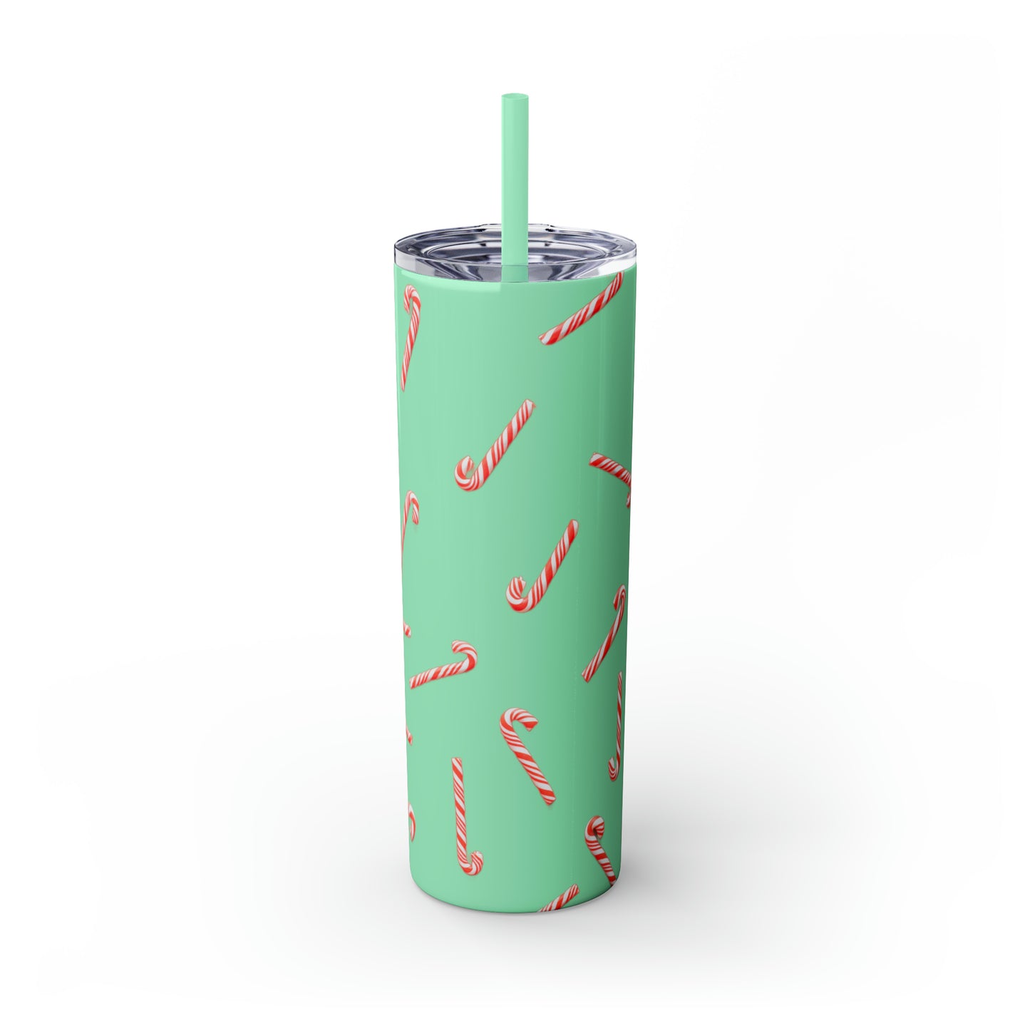 Candy Cane Maars Skinny Tumbler with Straw, 20oz