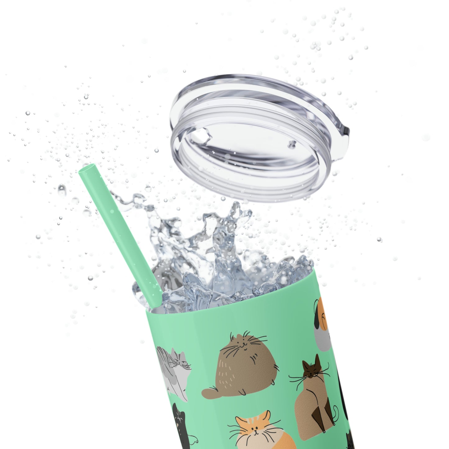 Cat Collection Maars Skinny Tumbler with Straw, 20oz