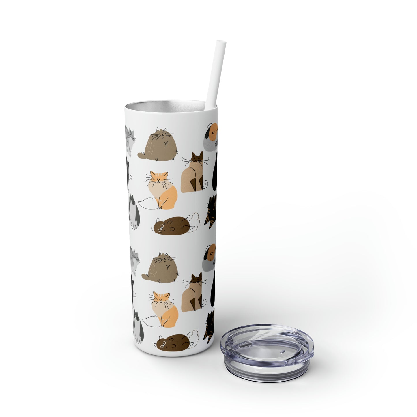 Cat Collection Maars Skinny Tumbler with Straw, 20oz