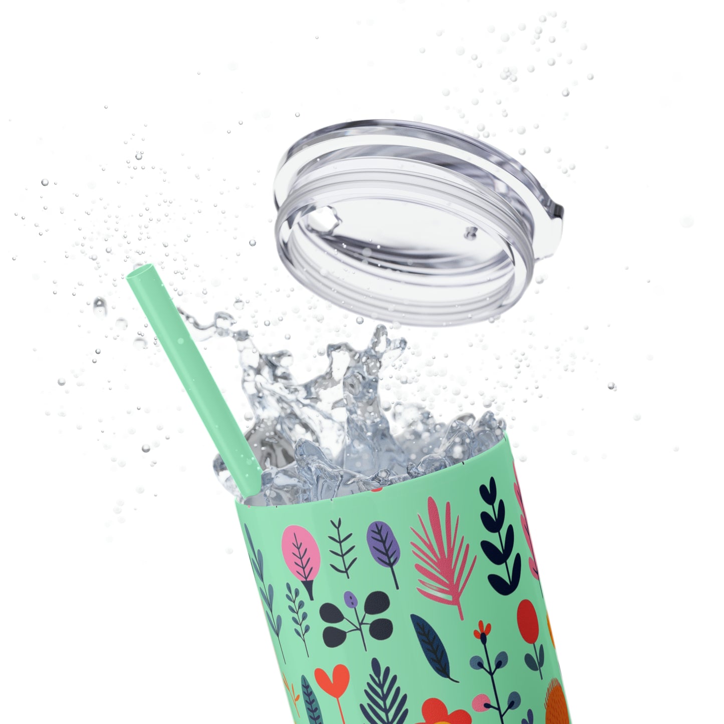 Flowers Maars Skinny Tumbler with Straw, 20oz