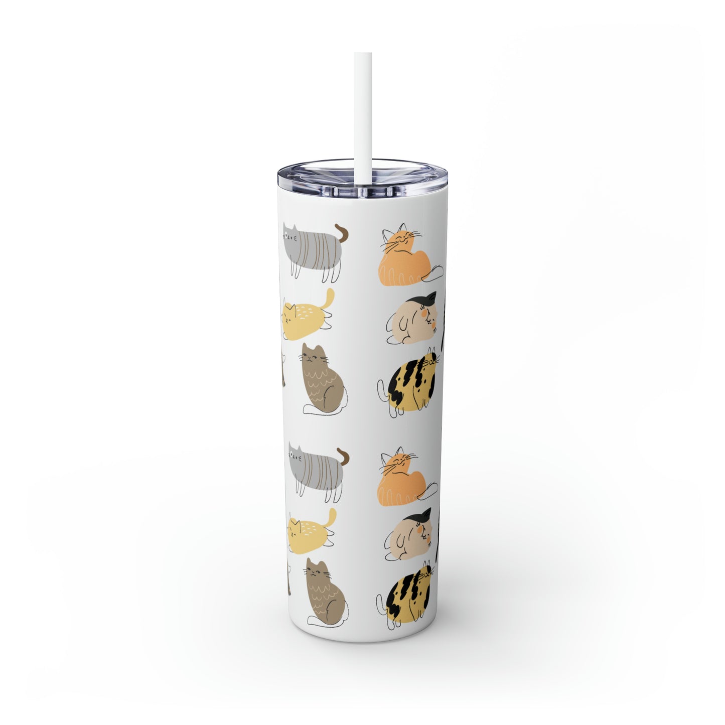 Cat Collection Maars Skinny Tumbler with Straw, 20oz