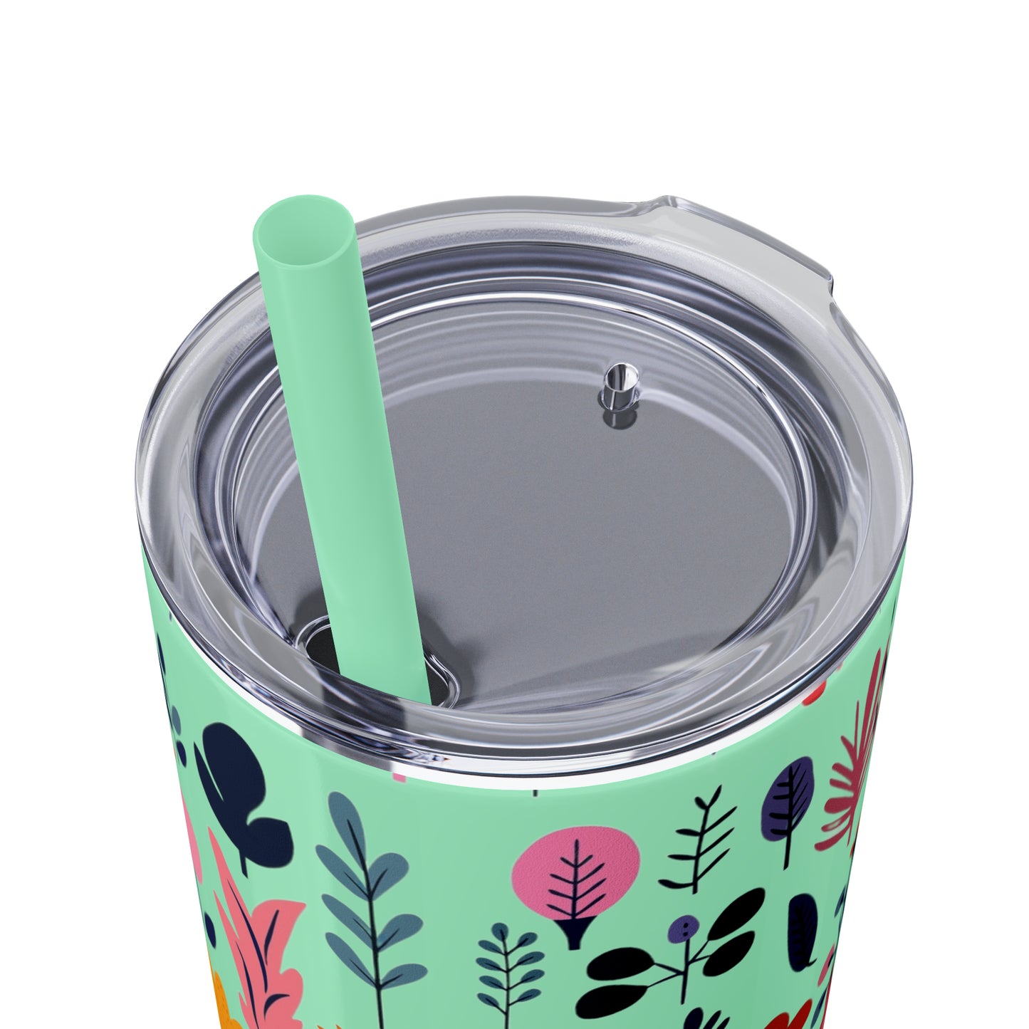 Flowers Maars Skinny Tumbler with Straw, 20oz