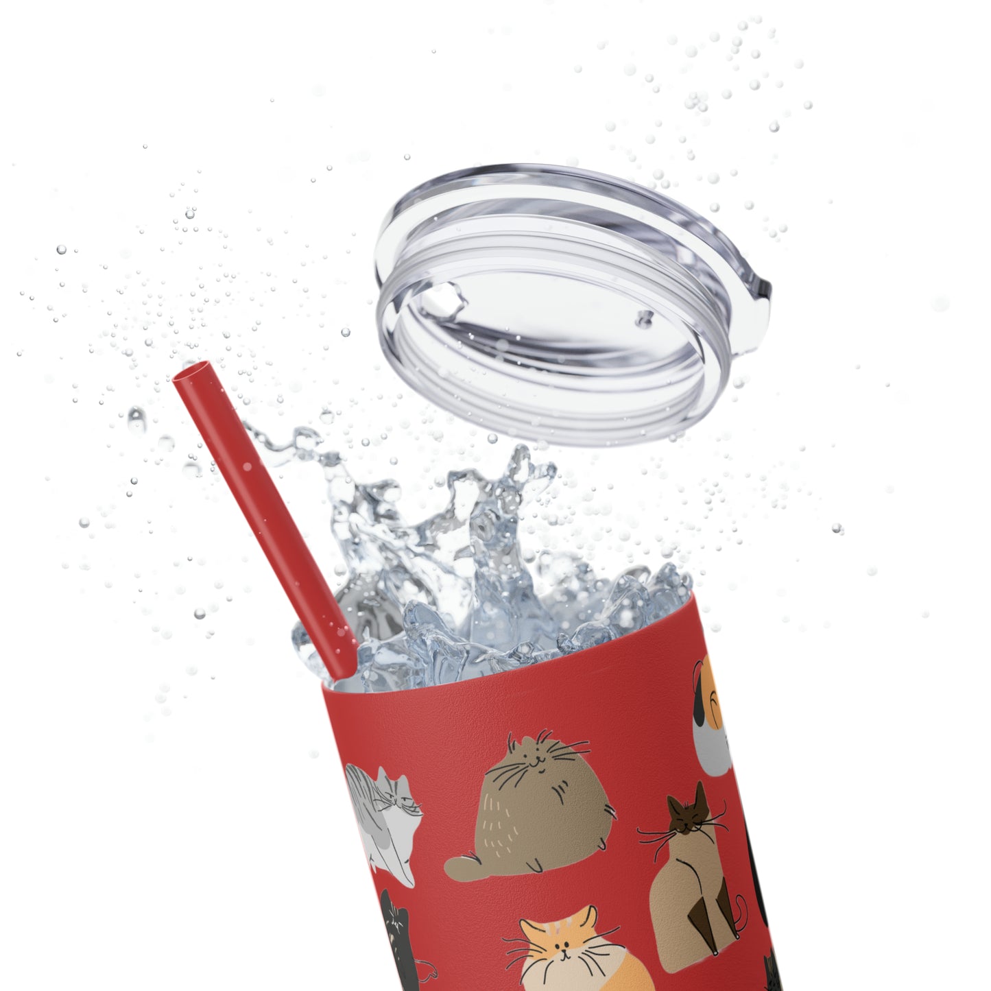 Cat Collection Maars Skinny Tumbler with Straw, 20oz