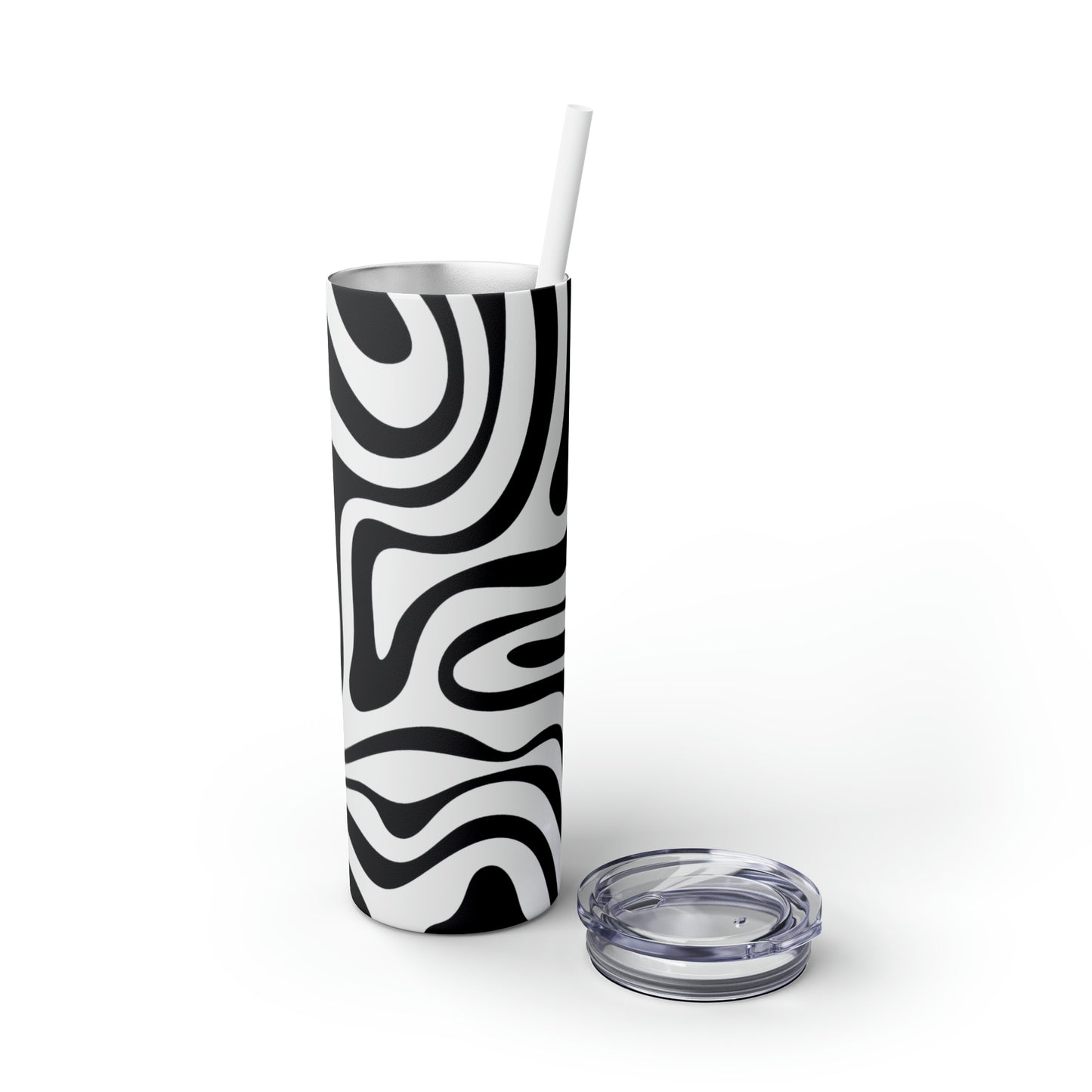 Wavy Maars Skinny Tumbler with Straw, 20oz