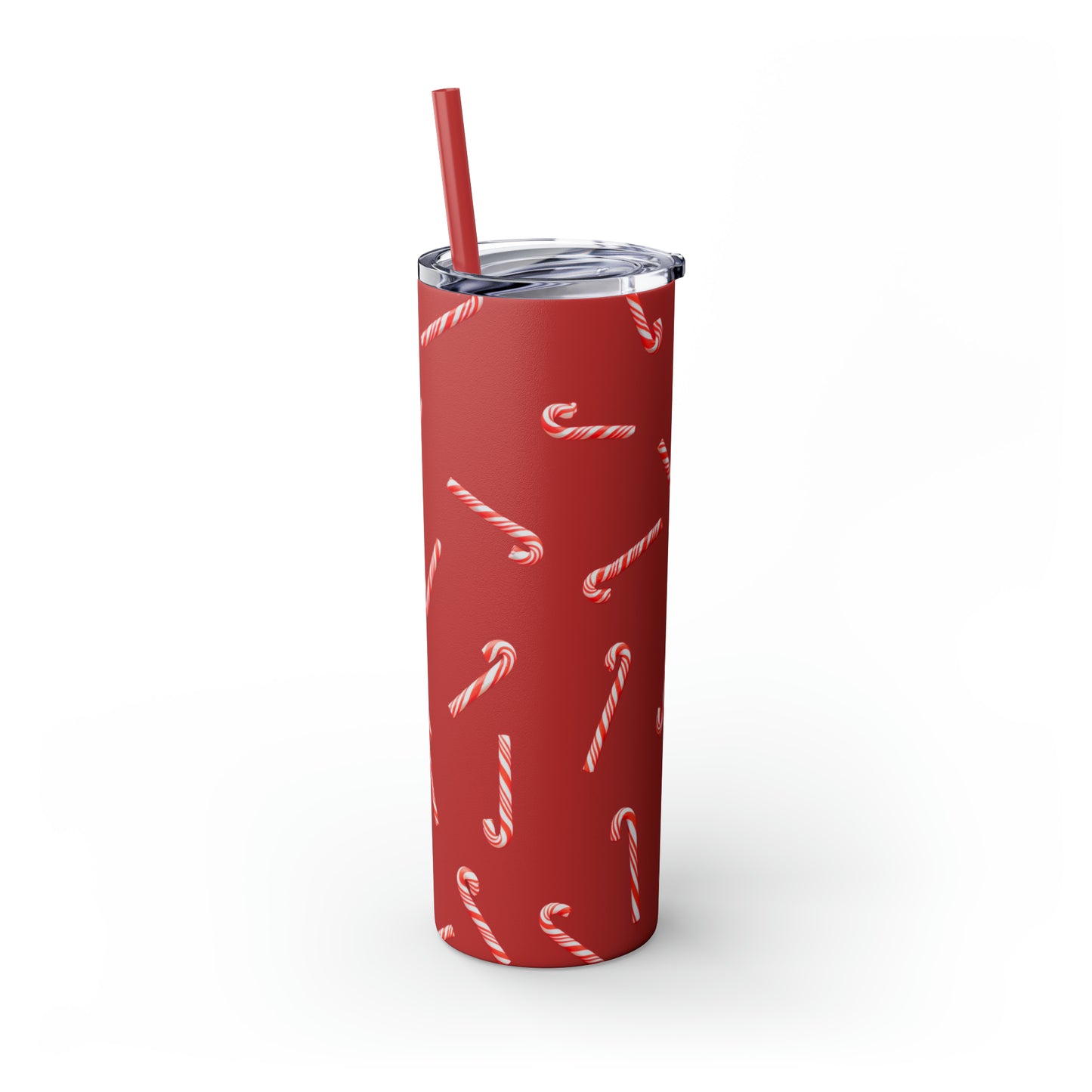 Candy Cane Maars Skinny Tumbler with Straw, 20oz