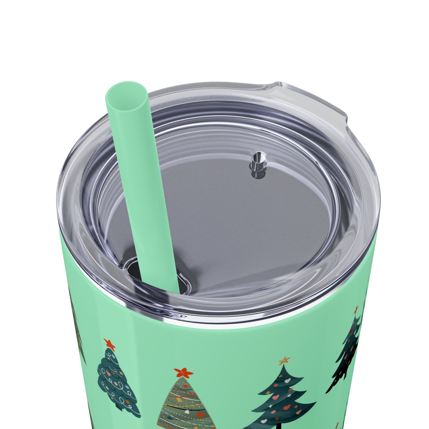 Chirstmas Tree Maars Skinny Tumbler with Straw, 20oz