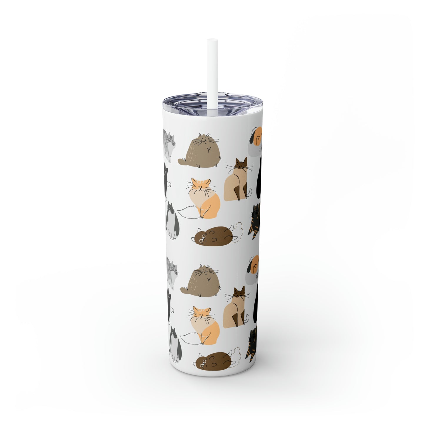 Cat Collection Maars Skinny Tumbler with Straw, 20oz