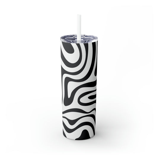 Wavy Maars Skinny Tumbler with Straw, 20oz