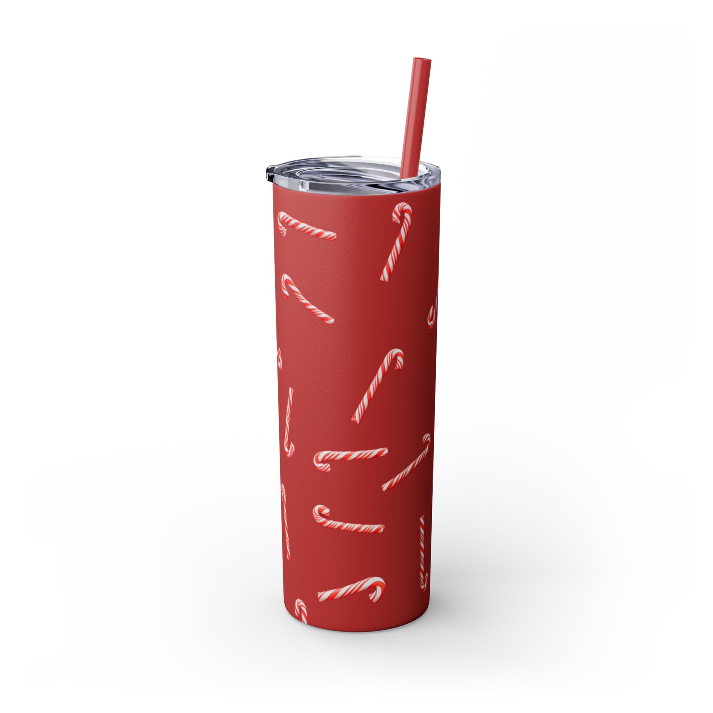 Candy Cane Maars Skinny Tumbler with Straw, 20oz