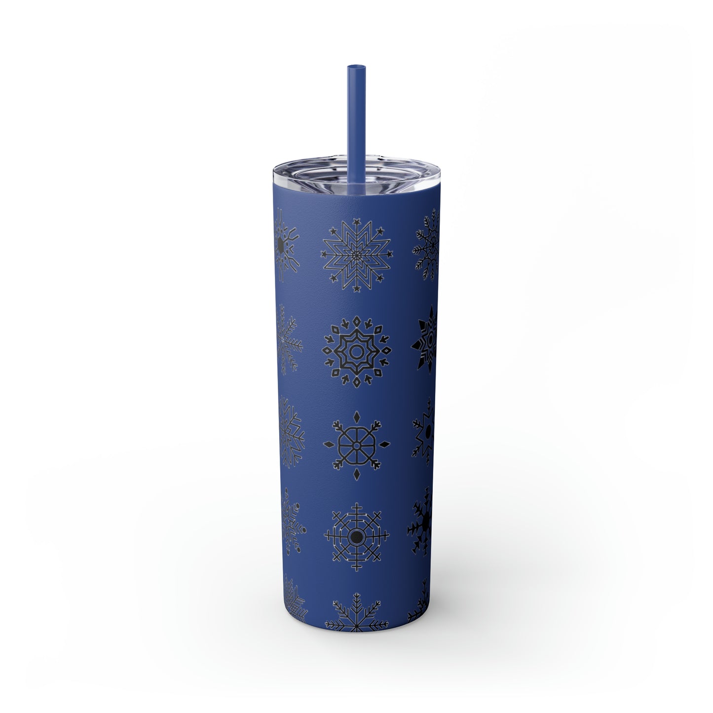 Snowflake Maars Skinny Tumbler with Straw, 20oz