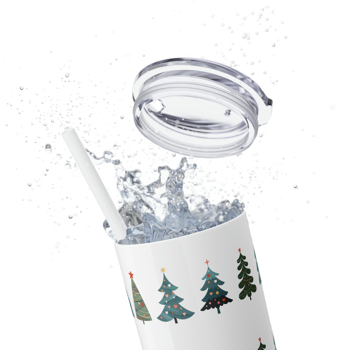 Chirstmas Tree Maars Skinny Tumbler with Straw, 20oz