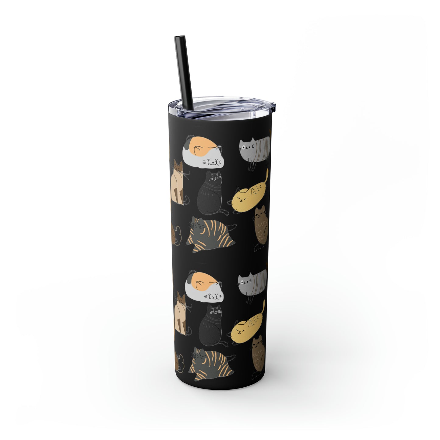 Cat Collection Maars Skinny Tumbler with Straw, 20oz