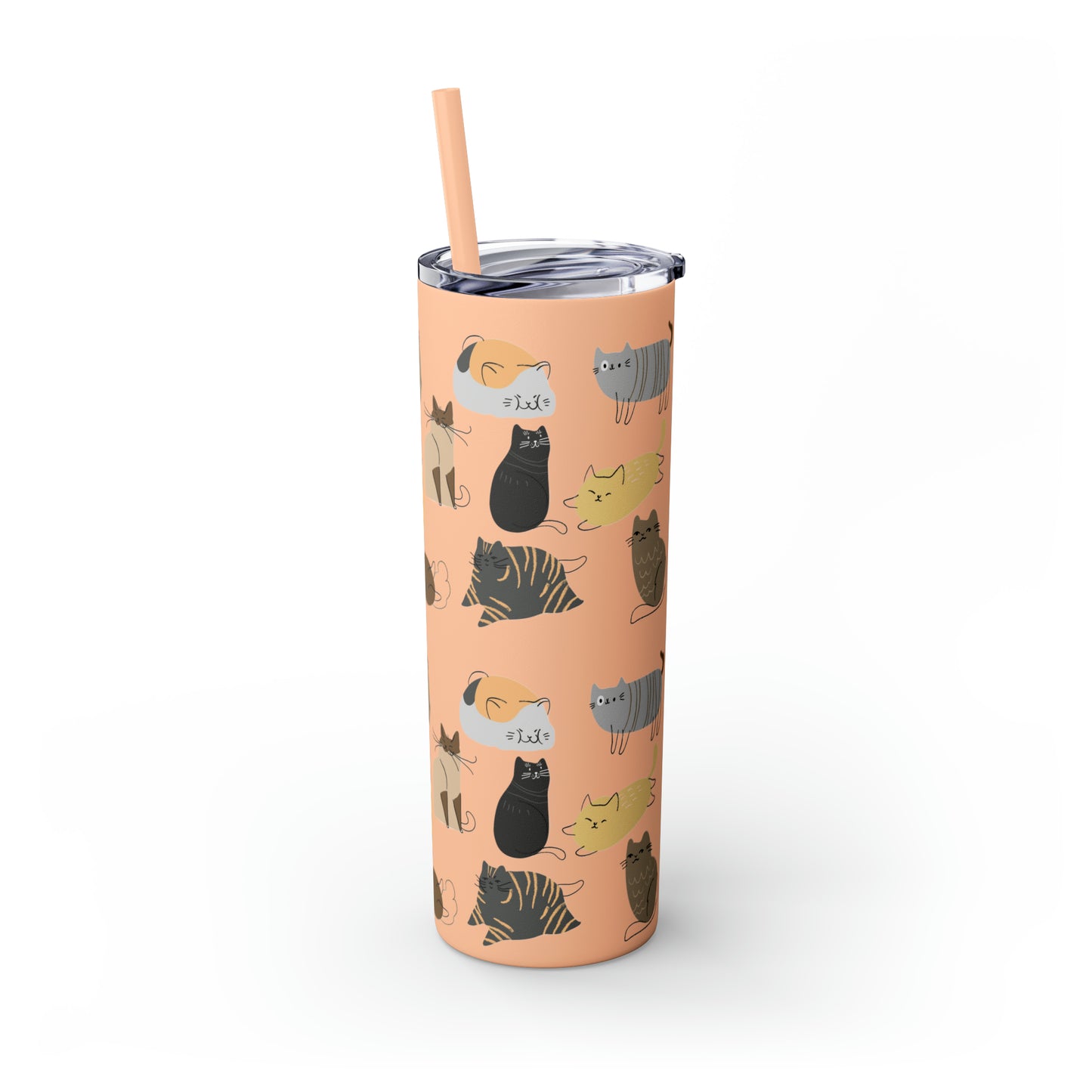 Cat Collection Maars Skinny Tumbler with Straw, 20oz