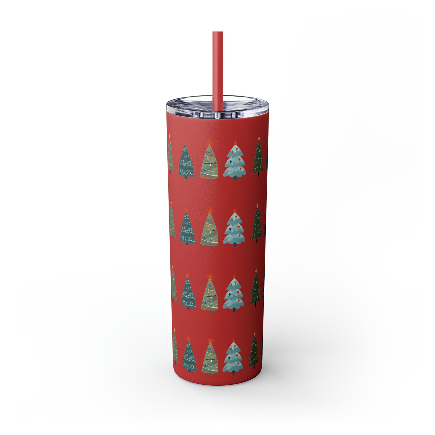 Chirstmas Tree Maars Skinny Tumbler with Straw, 20oz