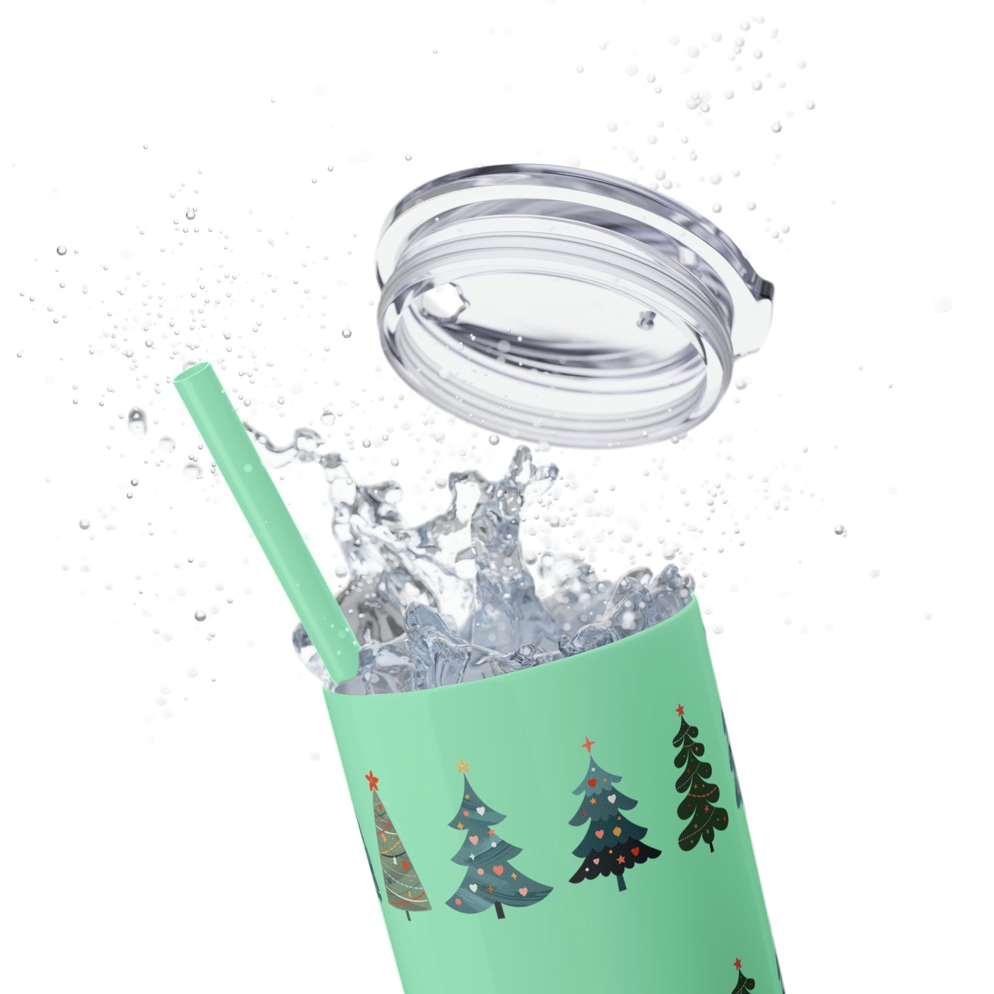 Chirstmas Tree Maars Skinny Tumbler with Straw, 20oz