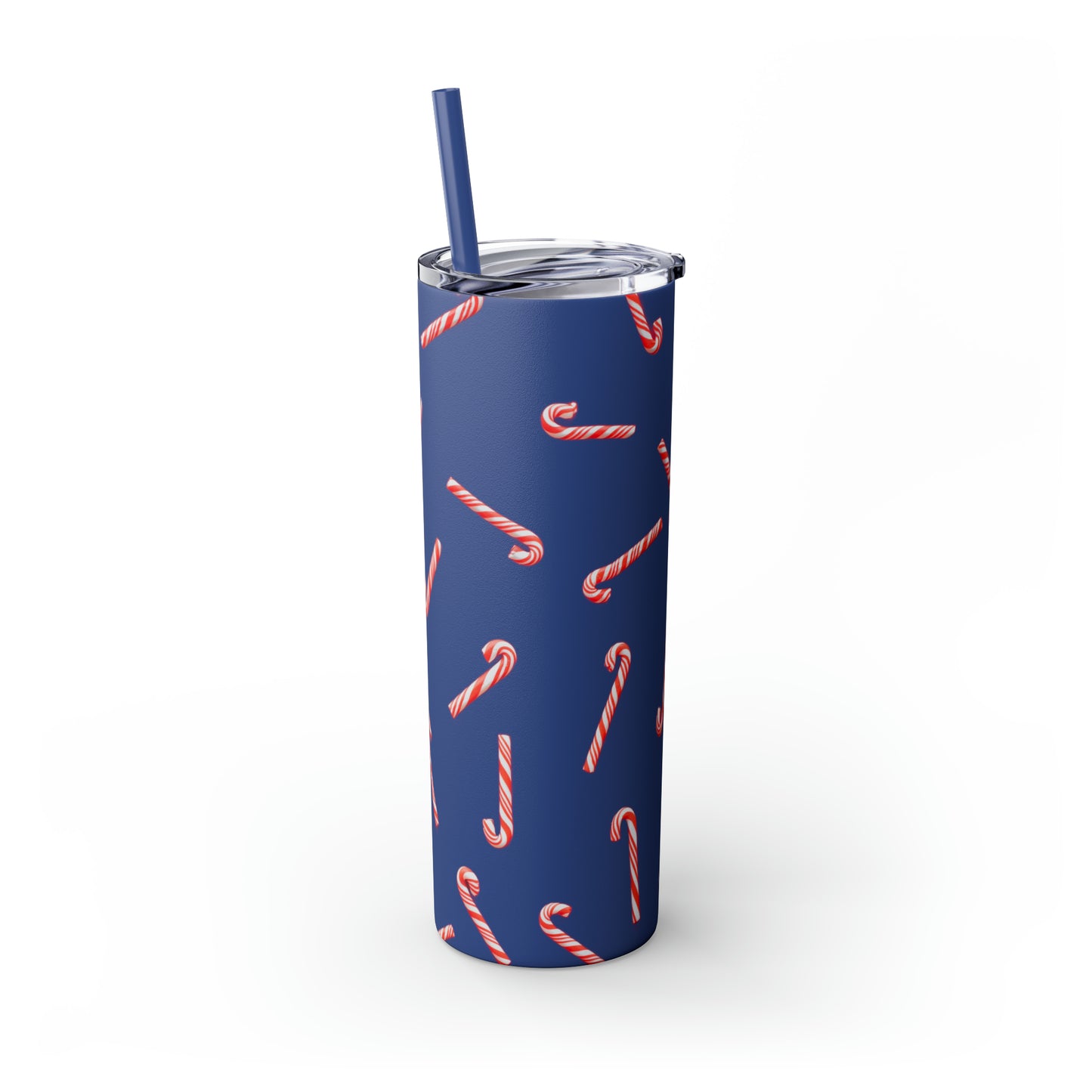 Candy Cane Maars Skinny Tumbler with Straw, 20oz