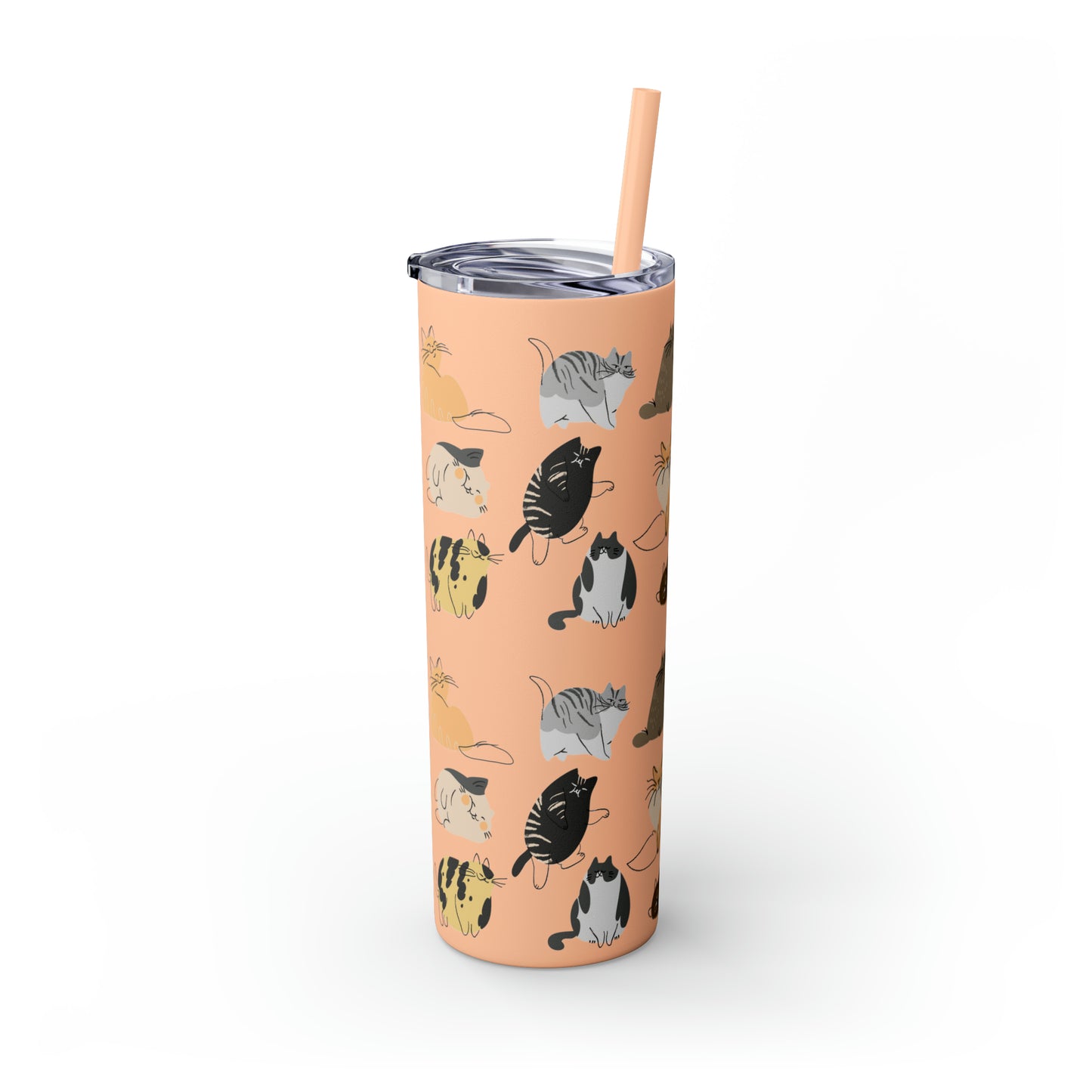 Cat Collection Maars Skinny Tumbler with Straw, 20oz