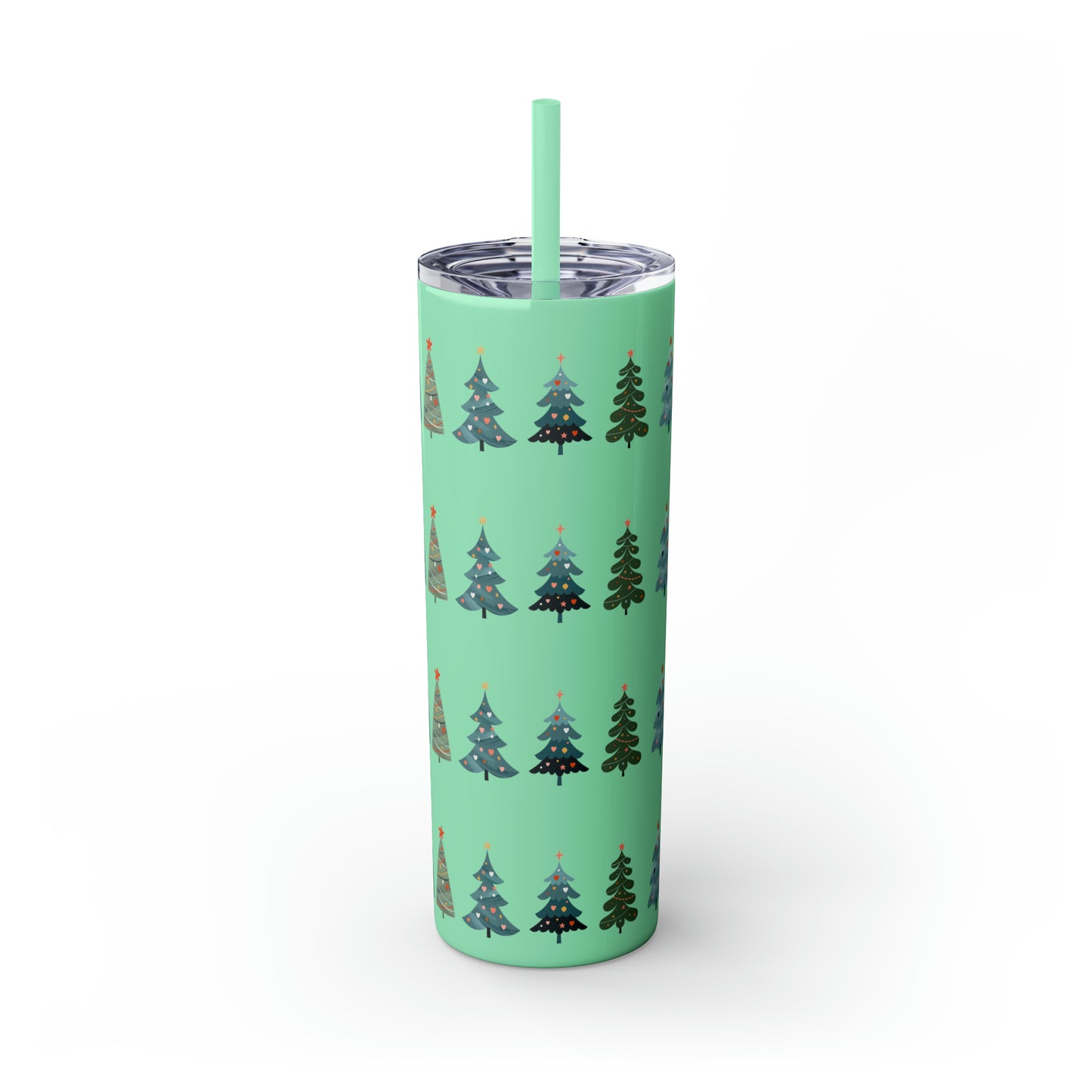 Chirstmas Tree Maars Skinny Tumbler with Straw, 20oz