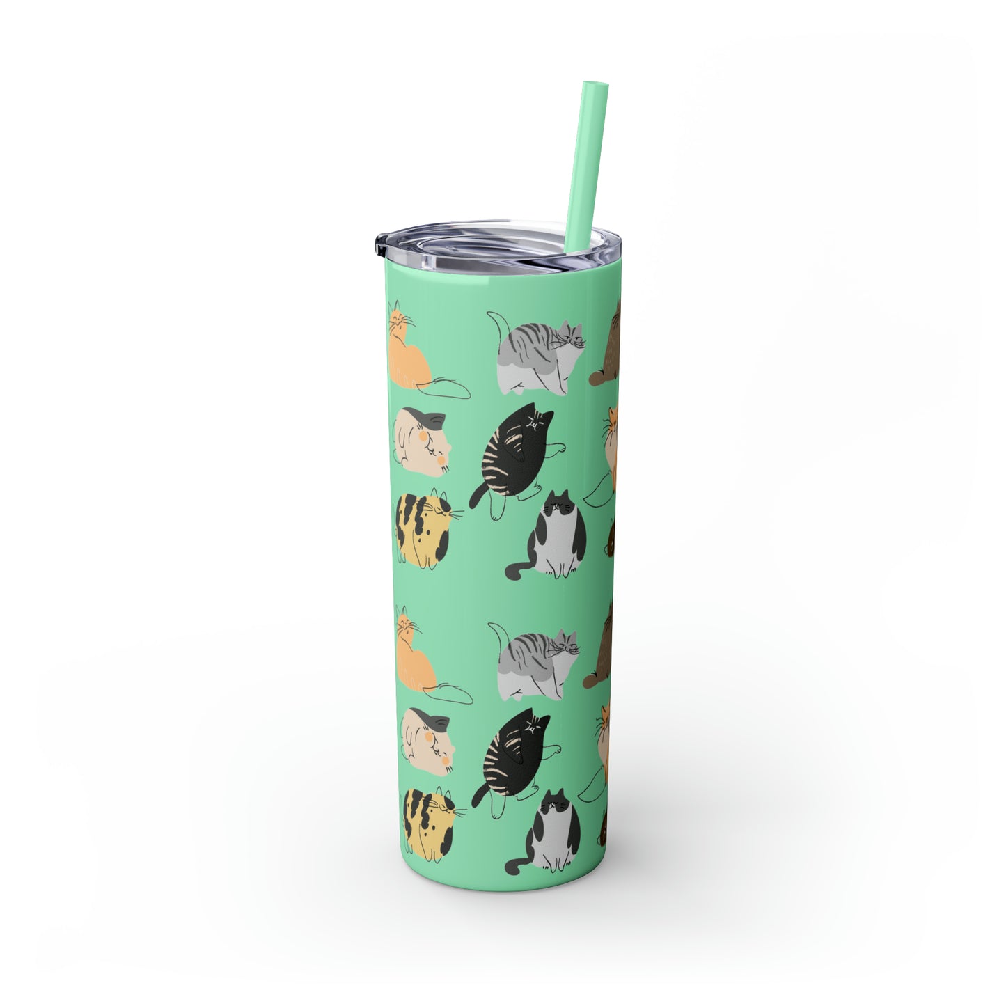 Cat Collection Maars Skinny Tumbler with Straw, 20oz