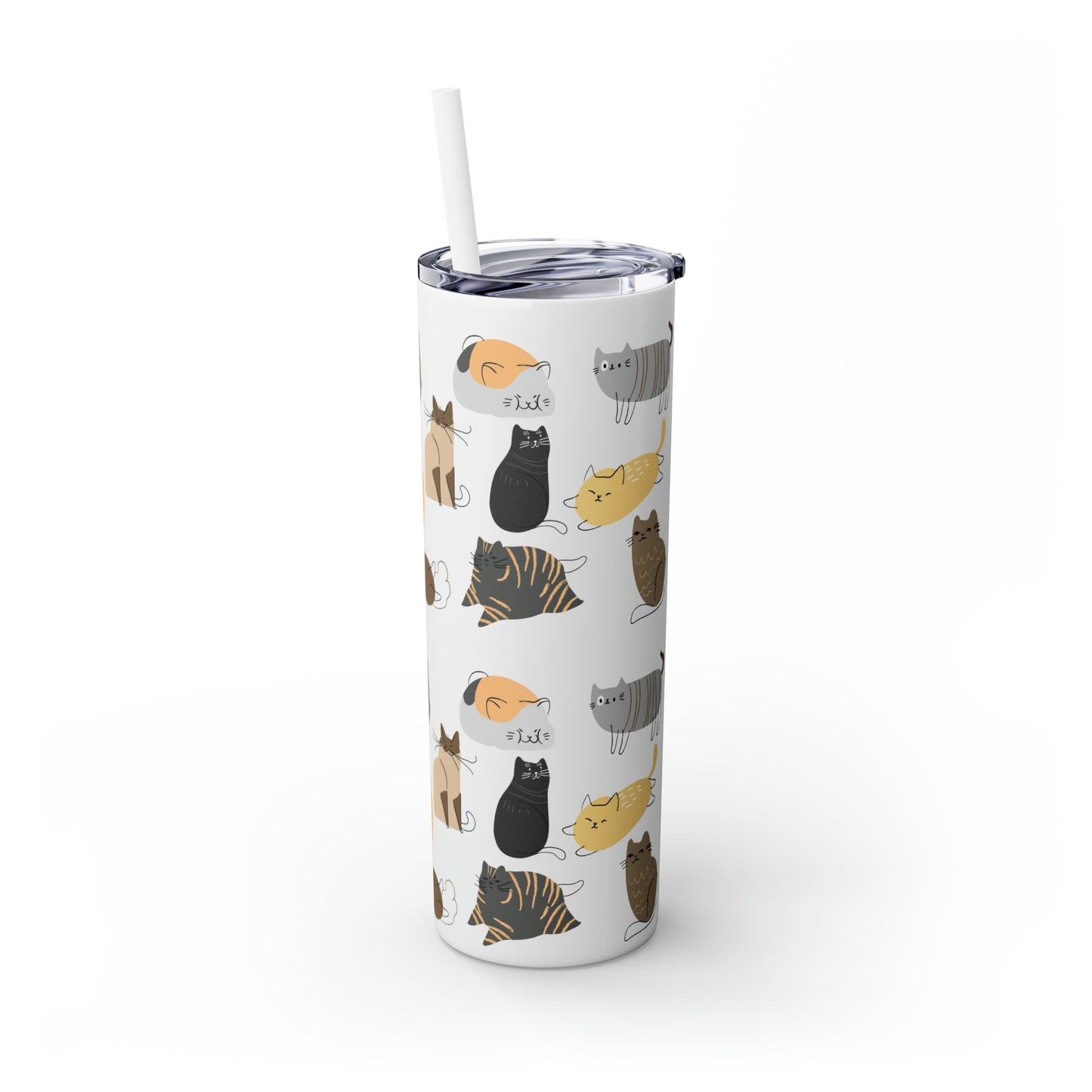 Cat Collection Maars Skinny Tumbler with Straw, 20oz