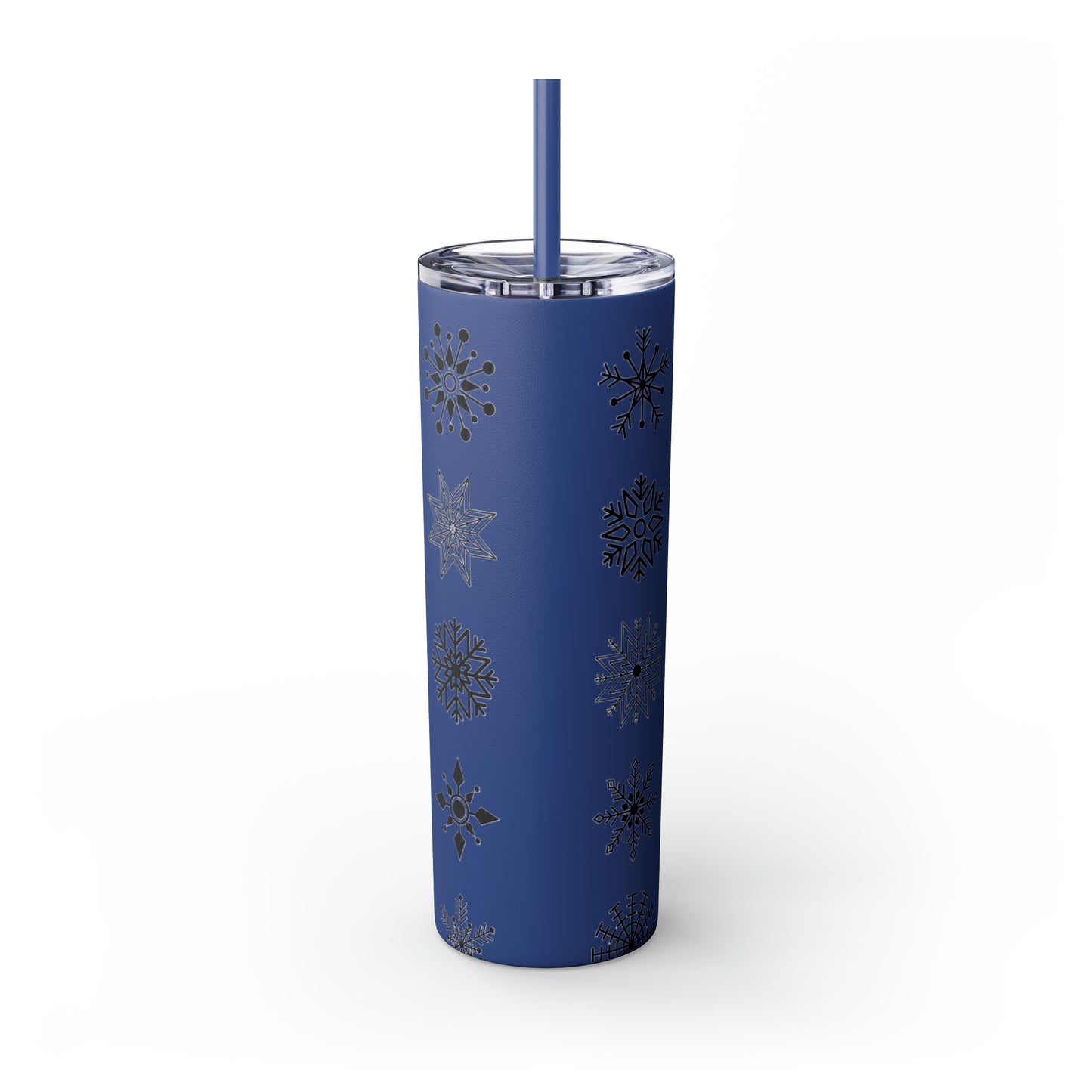 Snowflake Maars Skinny Tumbler with Straw, 20oz