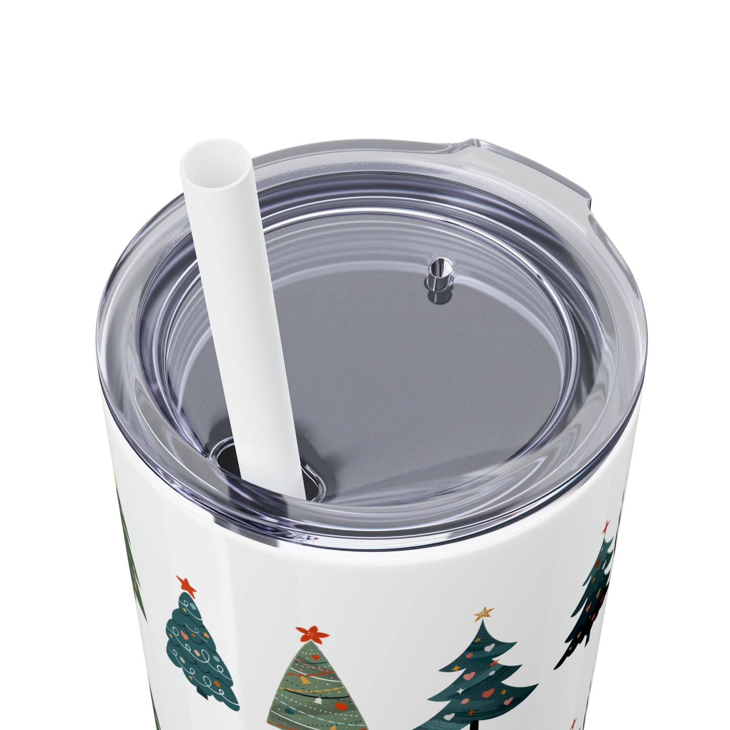 Chirstmas Tree Maars Skinny Tumbler with Straw, 20oz