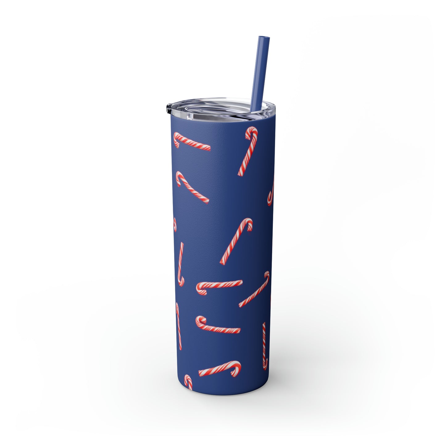 Candy Cane Maars Skinny Tumbler with Straw, 20oz