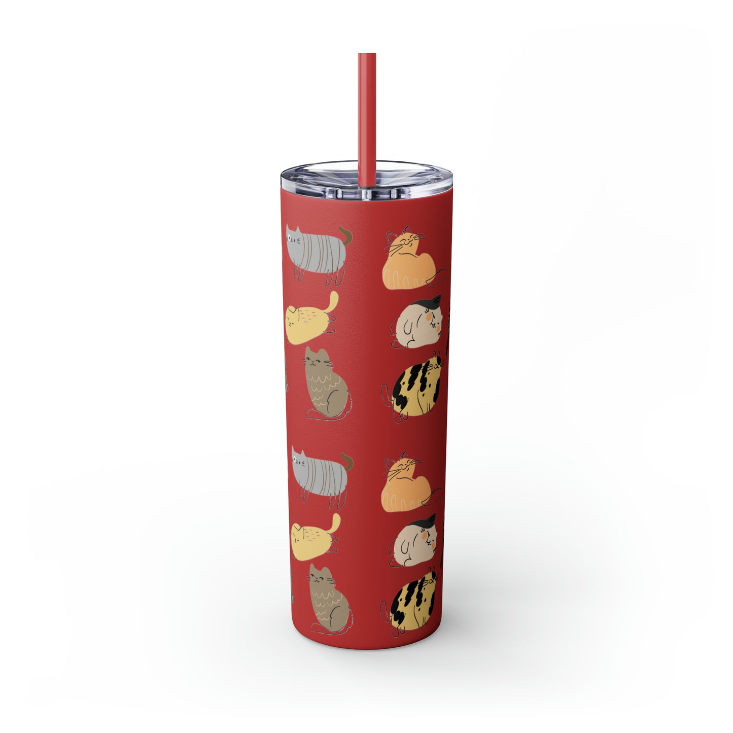 Cat Collection Maars Skinny Tumbler with Straw, 20oz