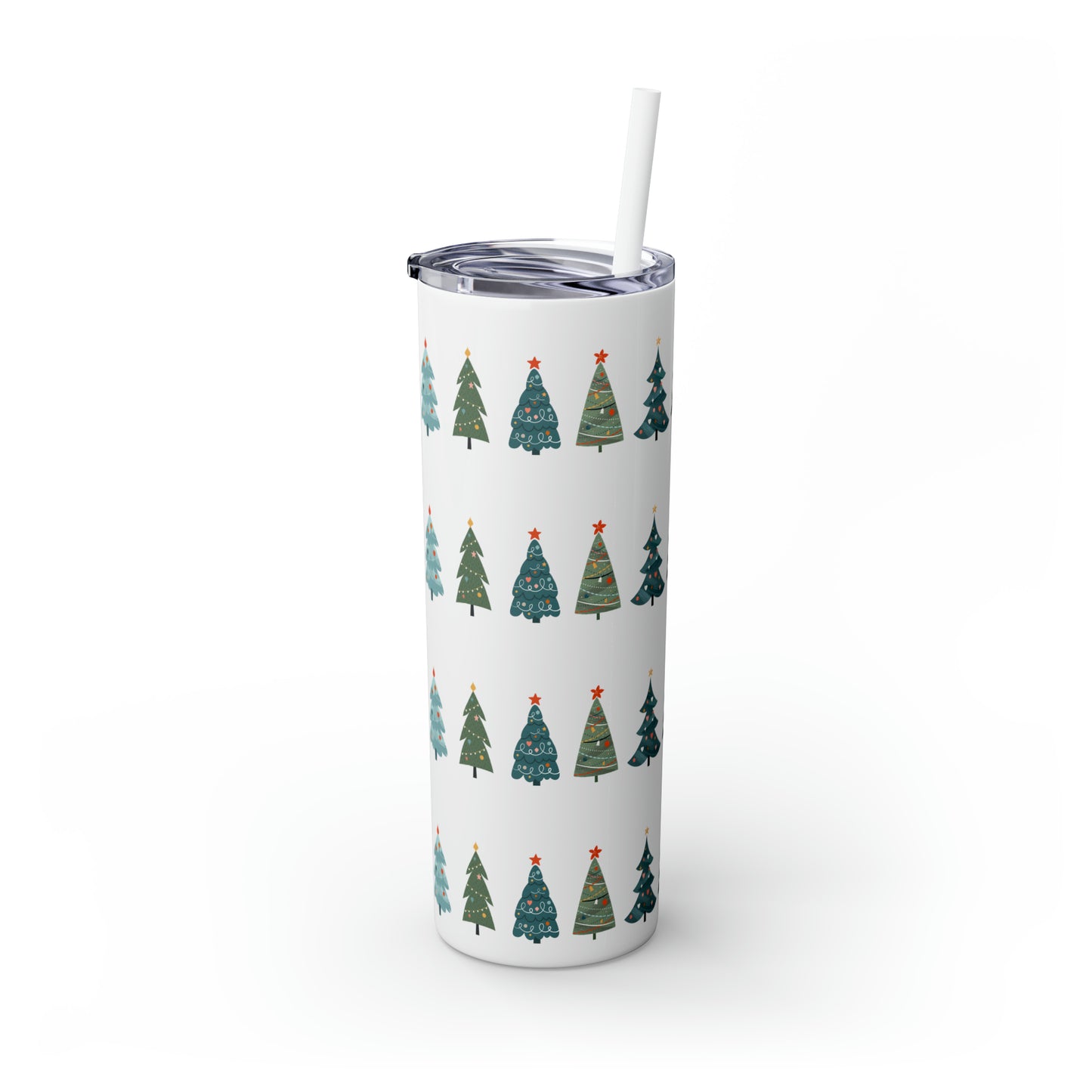 Chirstmas Tree Maars Skinny Tumbler with Straw, 20oz