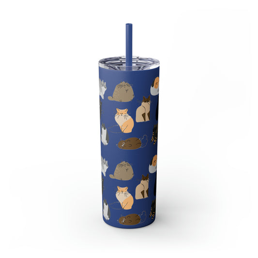 Cat Collection Maars Skinny Tumbler with Straw, 20oz