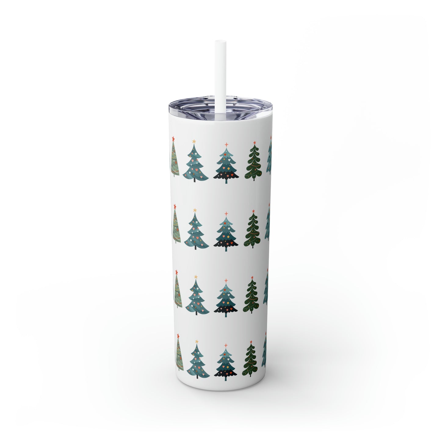 Chirstmas Tree Maars Skinny Tumbler with Straw, 20oz