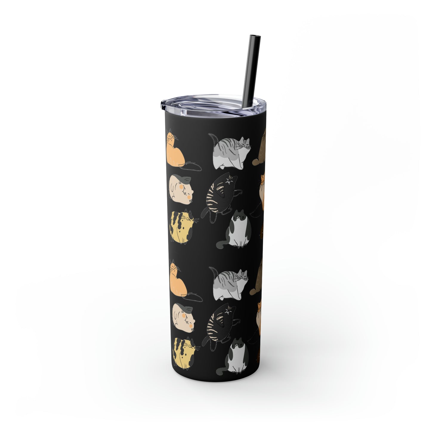 Cat Collection Maars Skinny Tumbler with Straw, 20oz