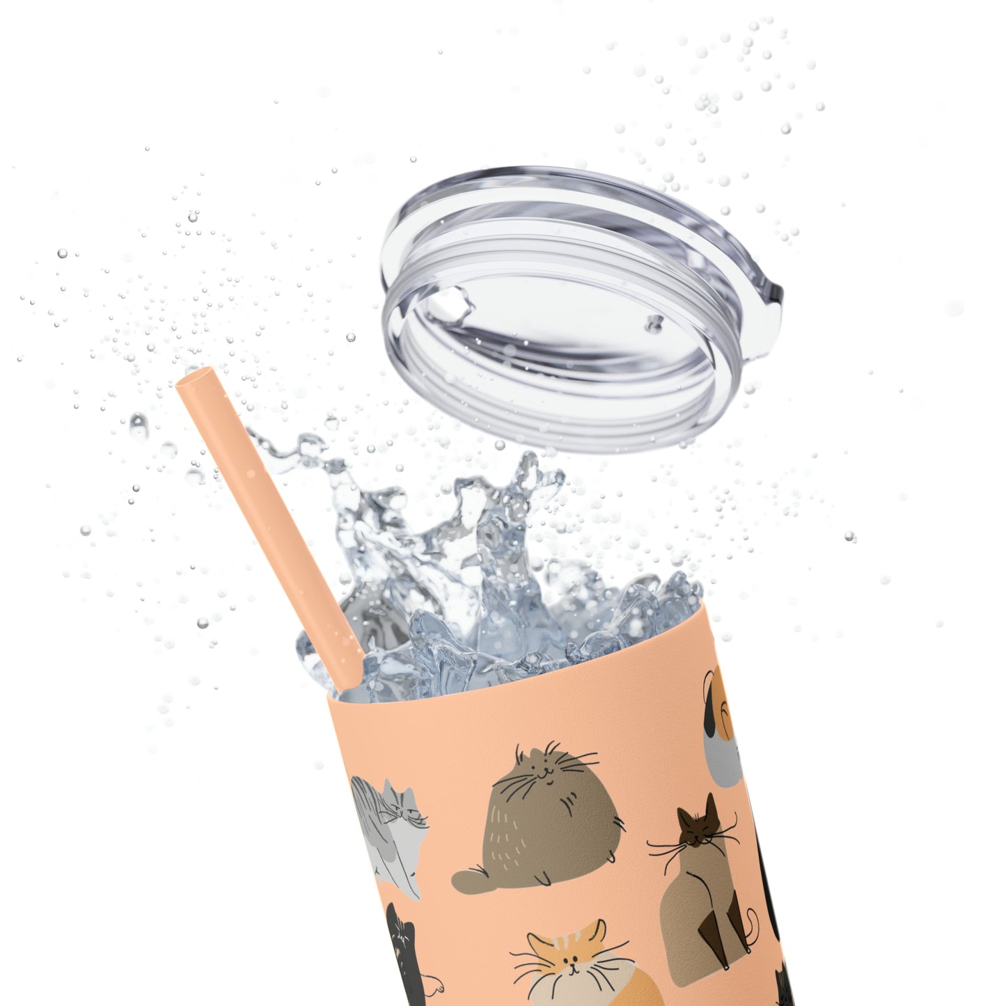 Cat Collection Maars Skinny Tumbler with Straw, 20oz