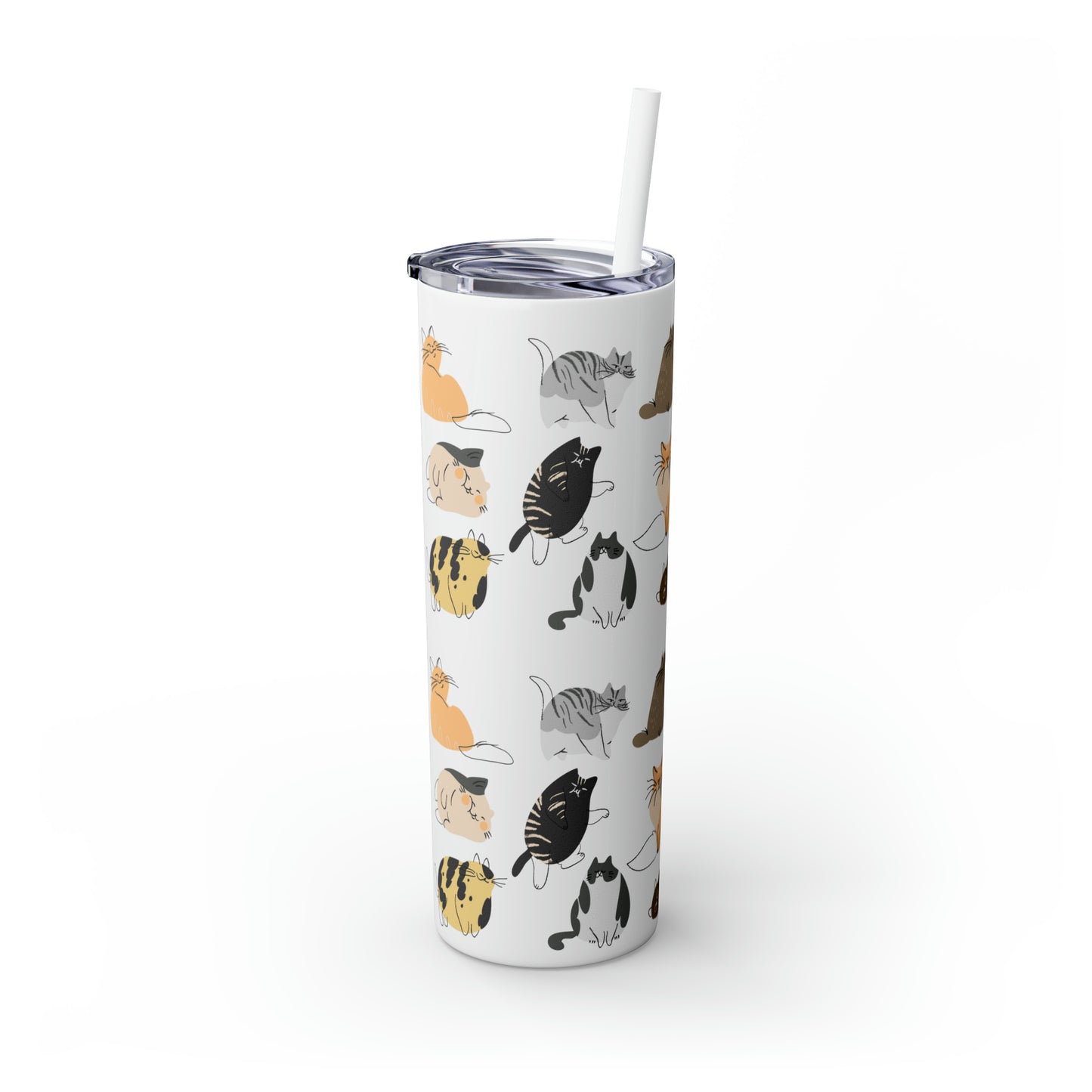 Cat Collection Maars Skinny Tumbler with Straw, 20oz