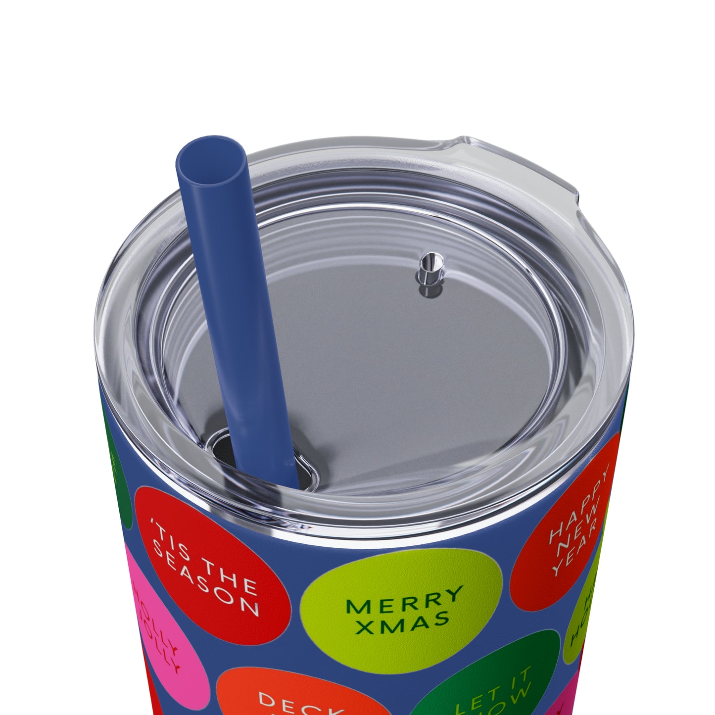 Holiday Polkadots Maars Skinny Tumbler with Straw, 20oz