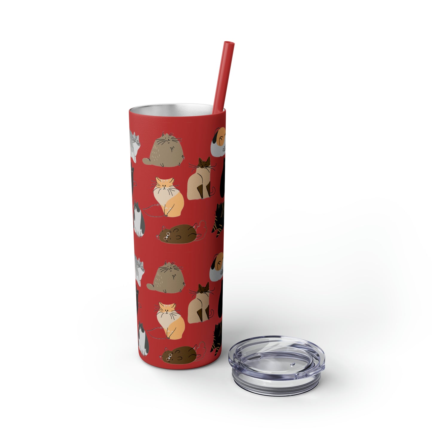 Cat Collection Maars Skinny Tumbler with Straw, 20oz