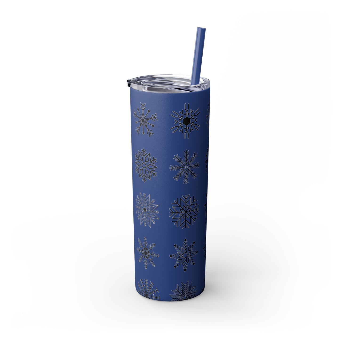 Snowflake Maars Skinny Tumbler with Straw, 20oz