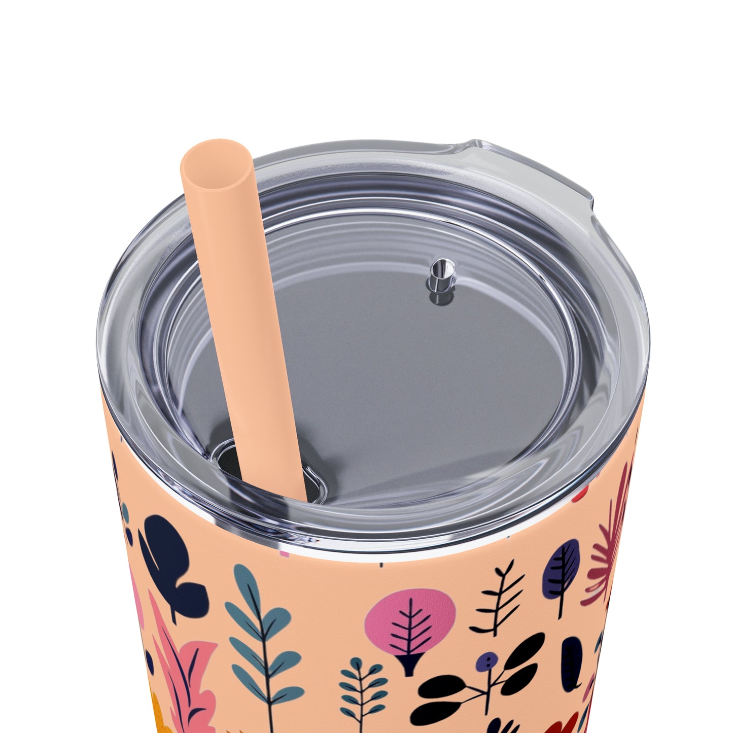 Flowers Maars Skinny Tumbler with Straw, 20oz